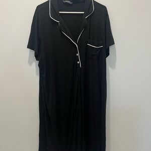 Gilligan & O'Malley Black Nightshirt with White Piping